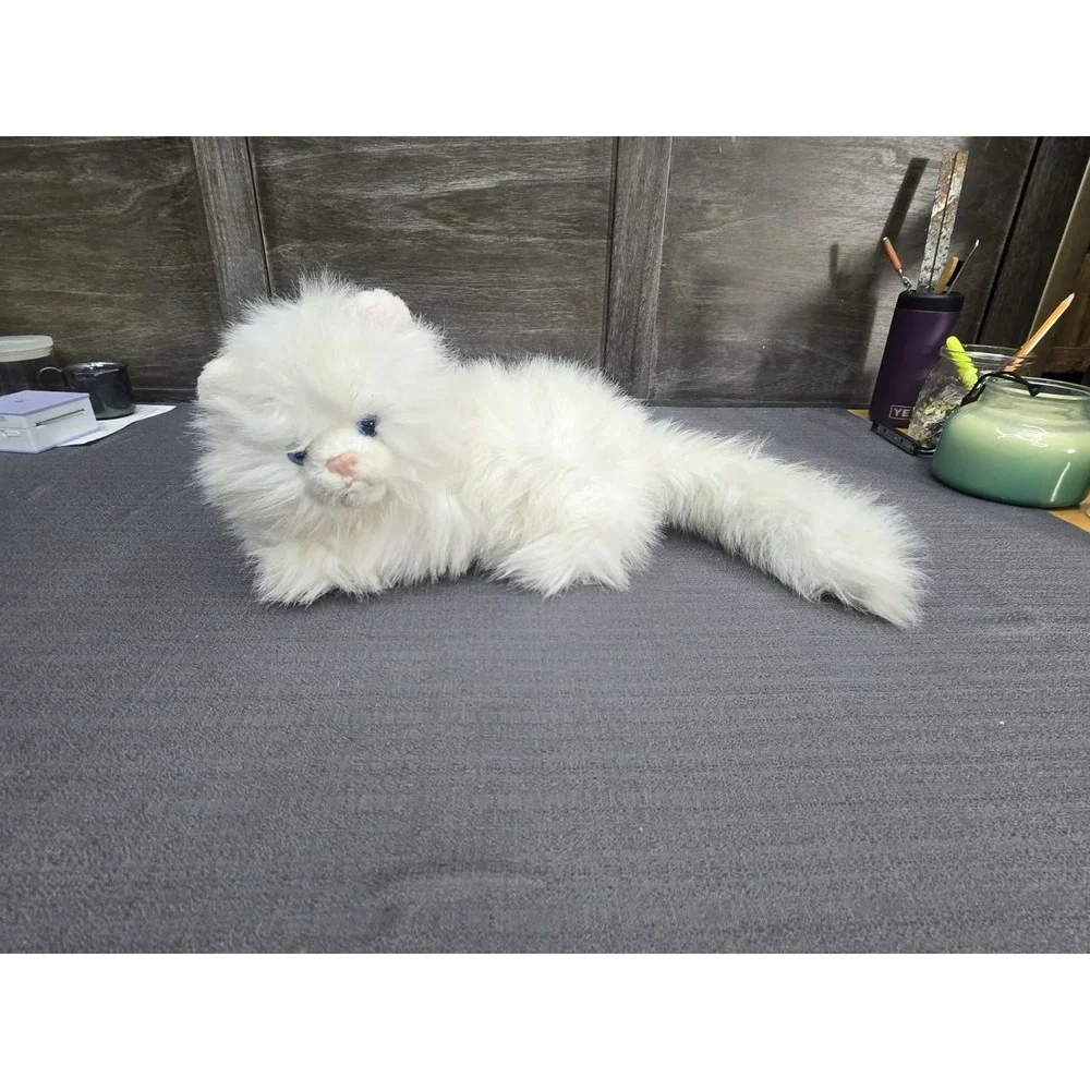 Vintage Animal Alley White Persian Cat Plush Blue Eyes Long Hair 1992 Stuffed...